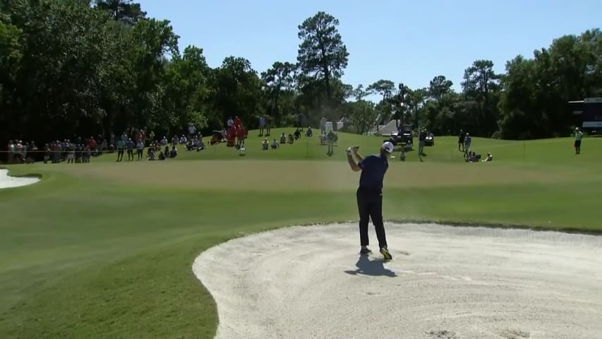 Ernie Els gets up-and-down from bunker for birdie at Insperity Invitational