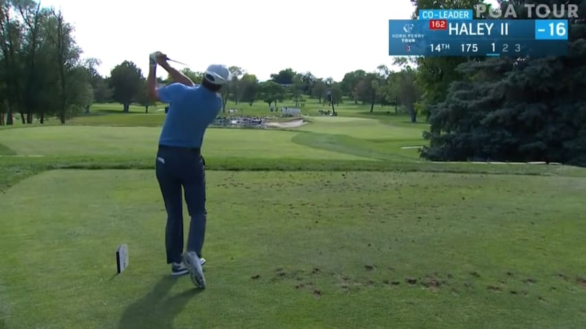 Paul Haley’s birdie on No. 14 at the Utah Championship