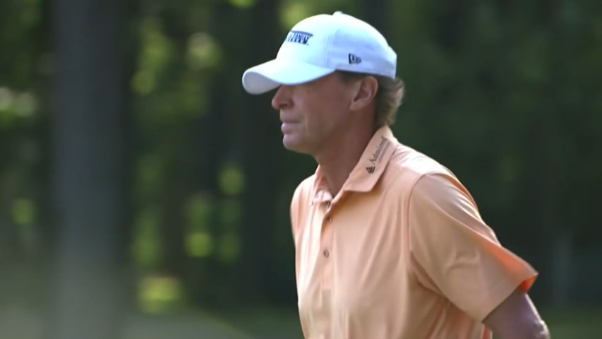 Steve Stricker makes birdie on No. 16 at Ally Challenge