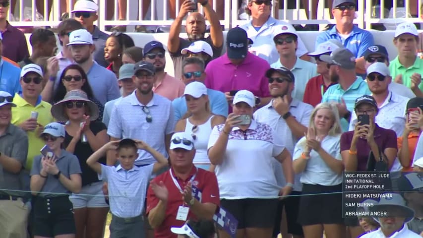 Abraham Ancer makes birdie on the second playoff hole at WGC-FedEx St. Jude