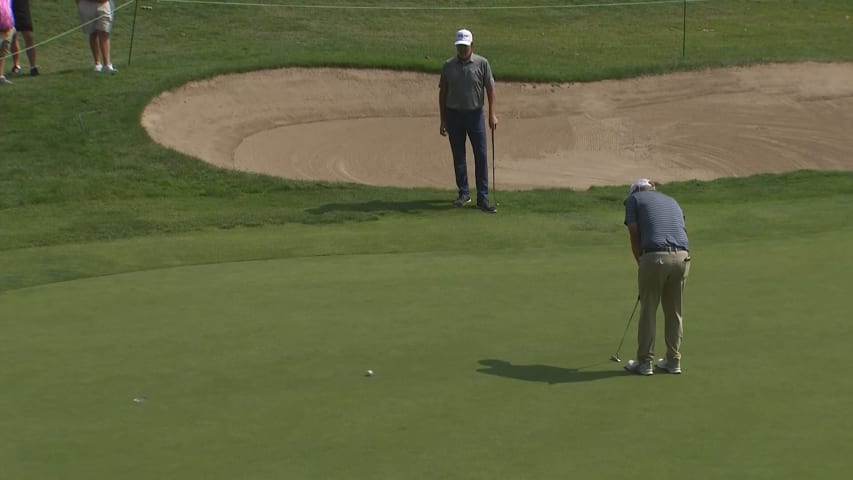 Tom Gillis rolls in birdie putt at Ally Challenge