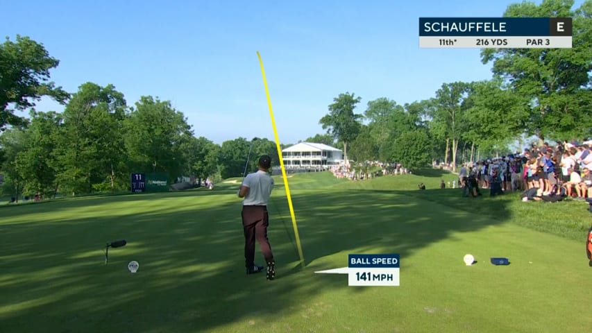 Xander Schauffele cozies tee shot to set up birdie at PGA Championship