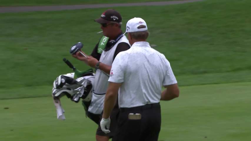 Retief Goosen makes birdie on No. 14 at Kaulig Companies Championship