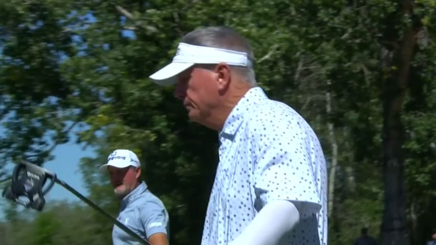 Paul Goydos makes birdie putt on No. 13 at Shaw Charity