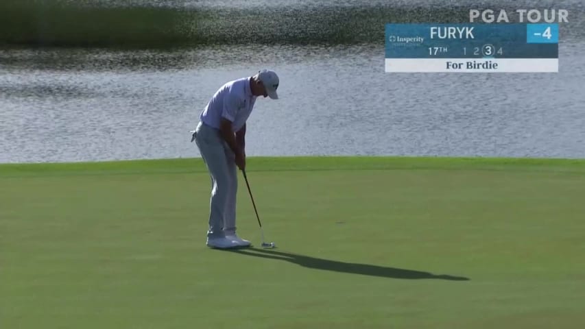 Jim Furyk makes birdie on No. 17 in Round 2 at Insperity Invit