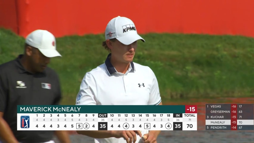 Maverick McNealy closes with birdie on No. 18 at 3M Open