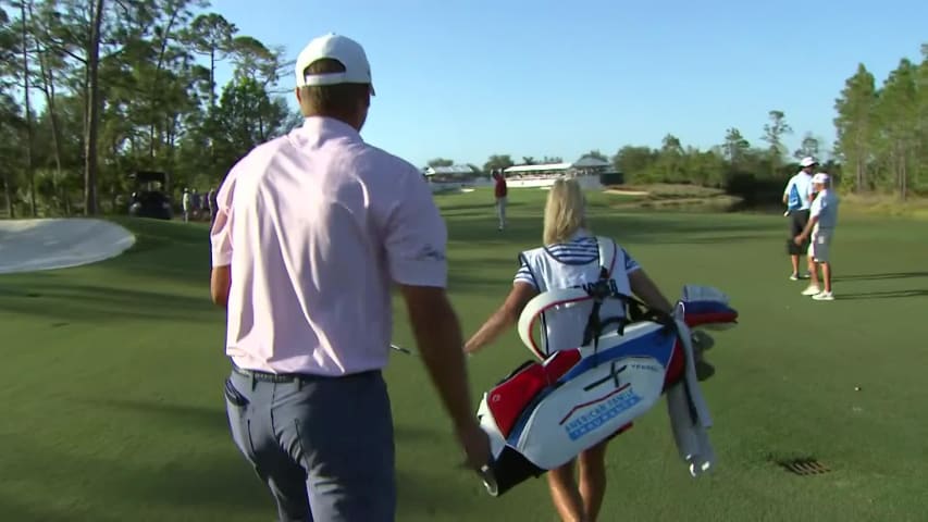 Steve Stricker makes birdie on No. 18 at Chubb Classic