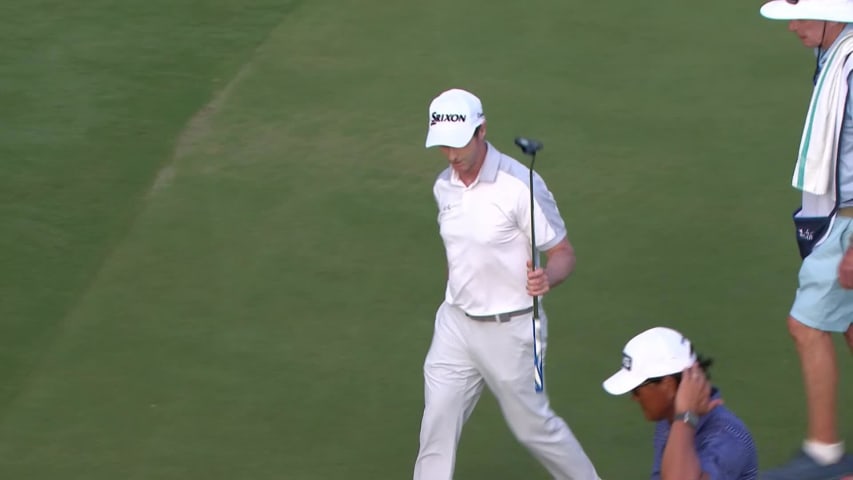 Mark Hensby makes birdie on No. 17 at Chubb Classic