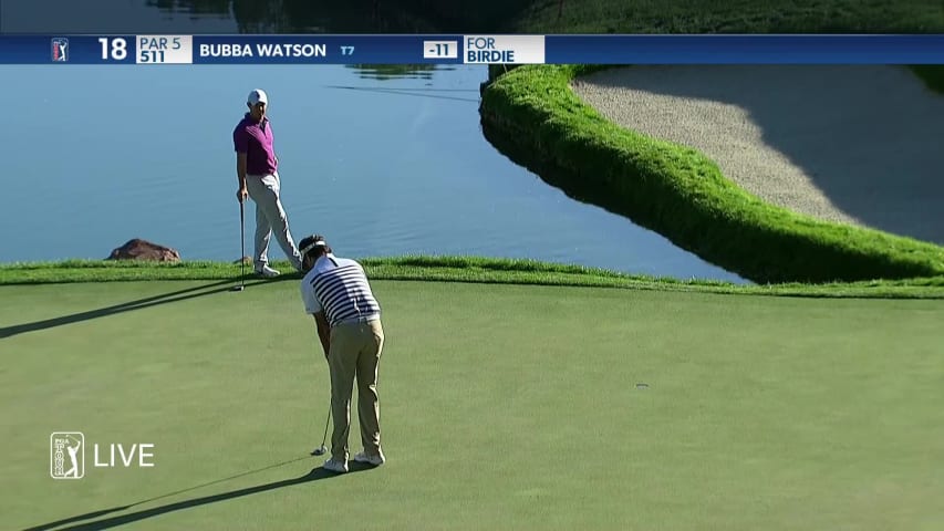 Bubba Watson gets up-and-down for birdie at THE CJ CUP 