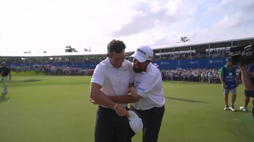 Rory McIlroy and Shane Lowry win on first playoff hole at Zurich Classic