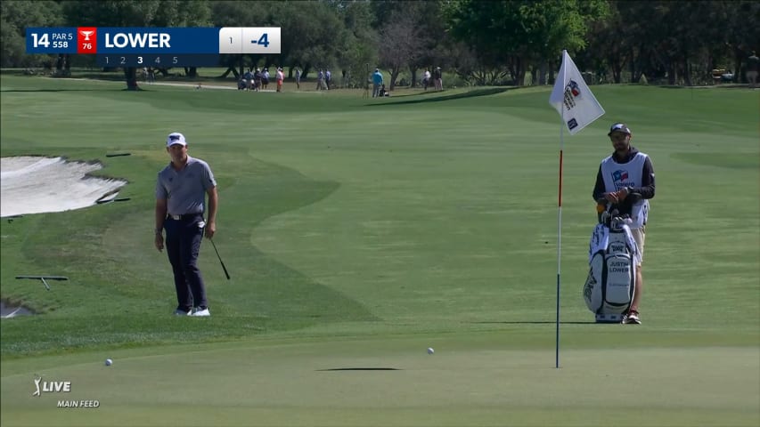 Justin Lower gets up-and-down for birdie at Valero