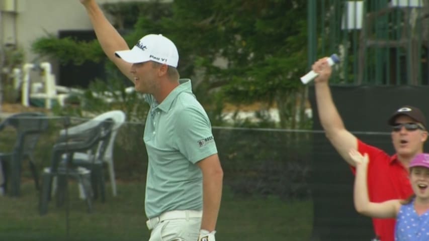 Matt Jones holes out for birdie at Arnold Palmer