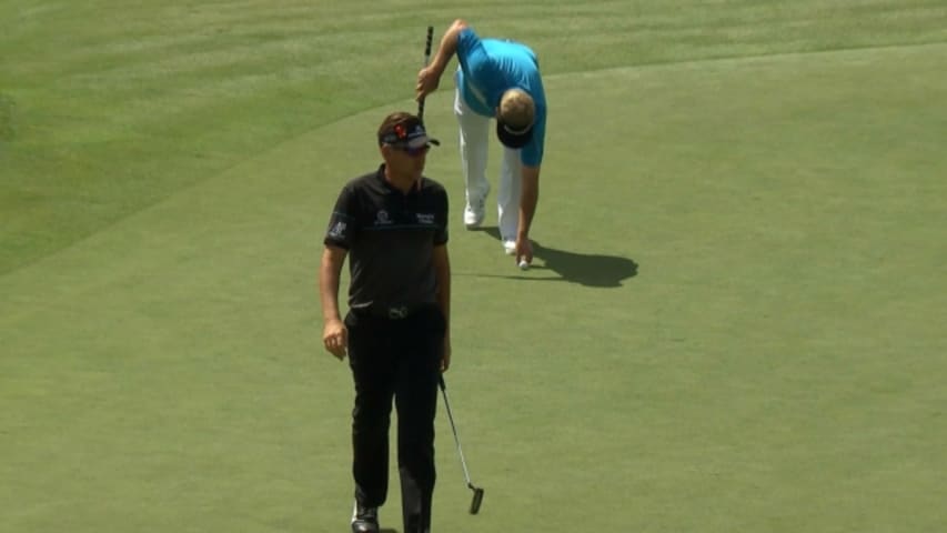 Ian Poulter’s mile long birdie putt at Deutsche Bank