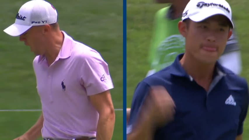 Justin Thomas, Collin Morikawa drain long-range birdies on first playoff hole at Workday