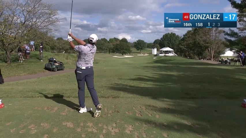 Emilio Gonzalez uses nice iron shot to yield birdie at Simmons Bank Open