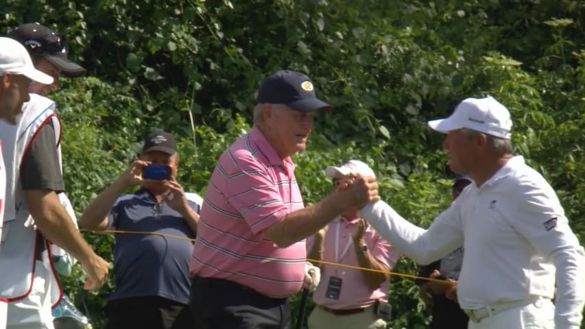 Jack Nicklaus drains birdie putt at Insperity