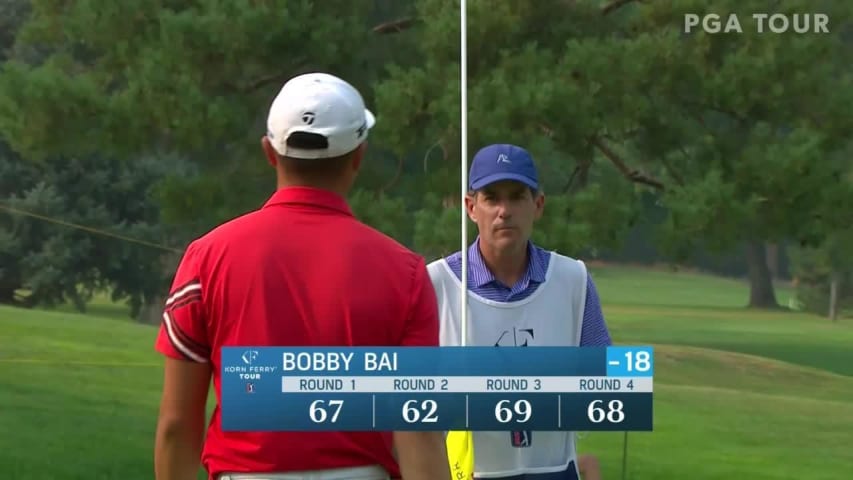 Bobby Bai makes birdie on No. 18 at Utah