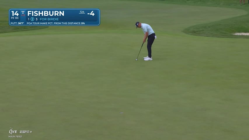 Patrick Fishburn sinks a 36-foot birdie putt on No. 14 at RBC Canadian
