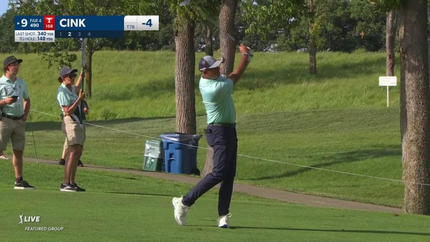 Stewart Cink makes birdie on No. 9 at John Deere