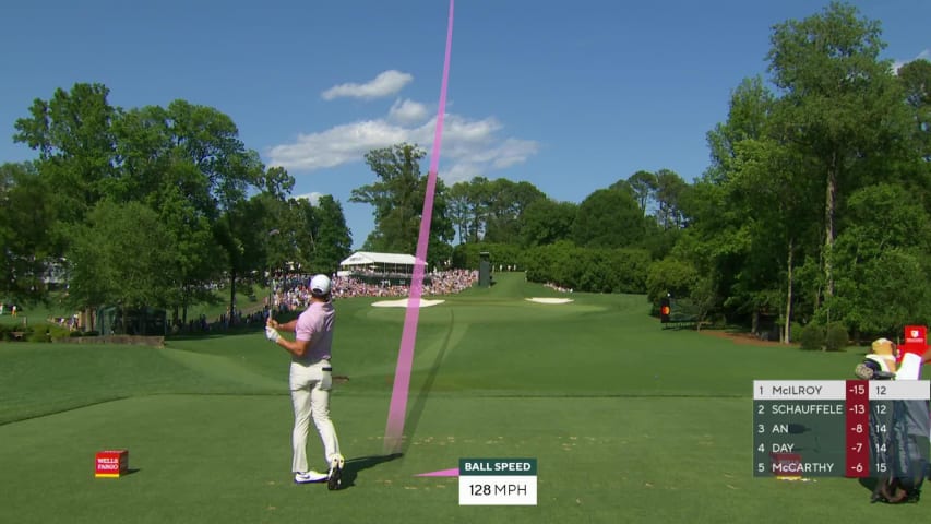 Rory McIlroy takes nice line off the tee to set up birdie at Wells Fargo