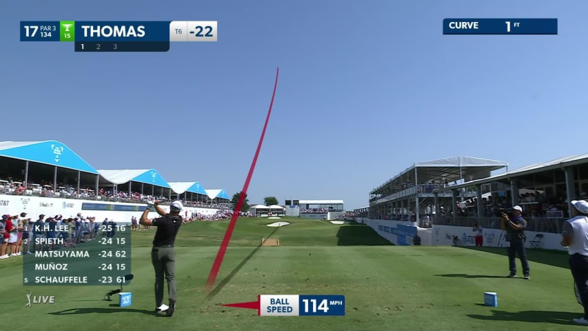 Justin Thomas' tee shot to 5 feet and birdie at AT&T Byron Nelson