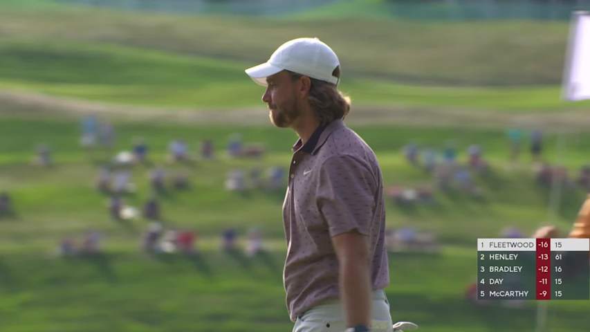 Tommy Fleetwood makes birdie on No. 15 at Travelers
