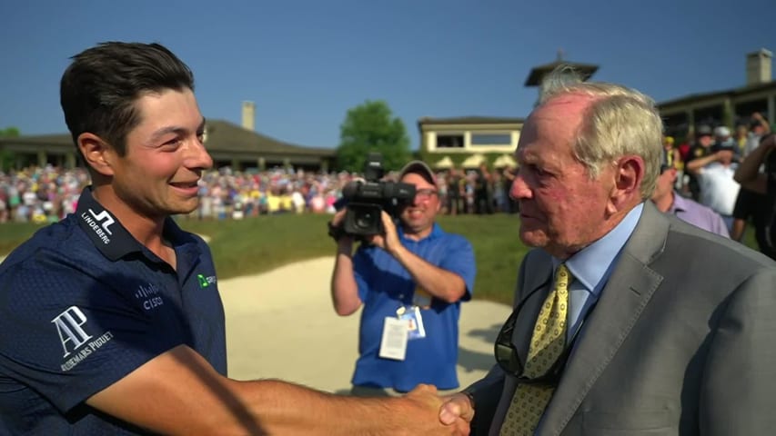 Viktor Hovland wins in a playoff at the Memorial