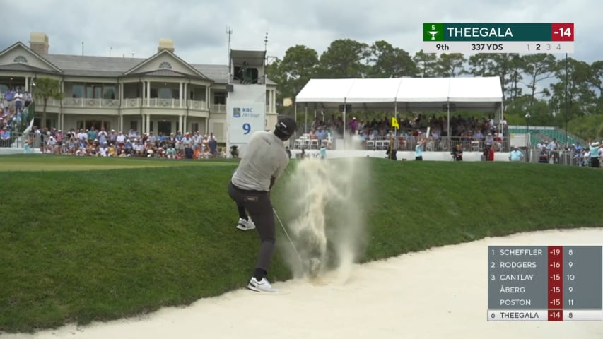 Sahith Theegala's impressive up-and-down from bunker at RBC Heritage