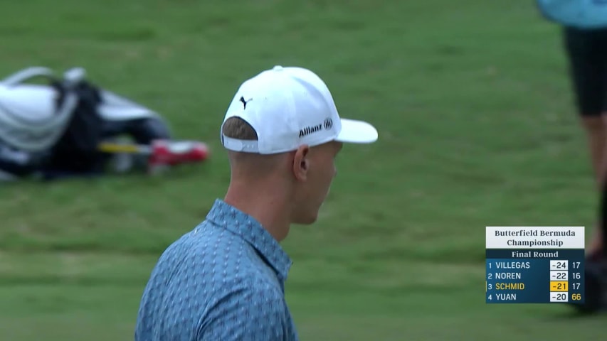 Matti Schmid gets up-and-down for birdie at Butterfield Bermuda