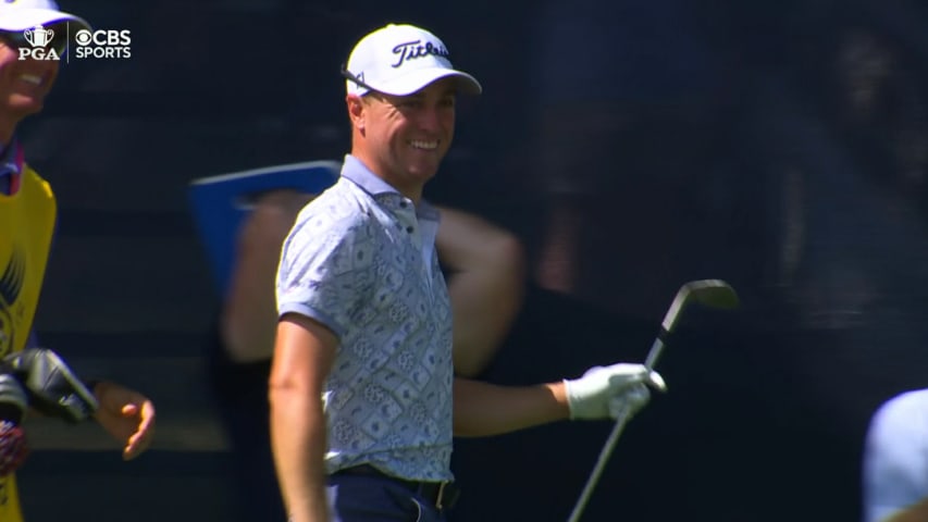 Justin Thomas holes mega flop shot for birdie at PGA Championship