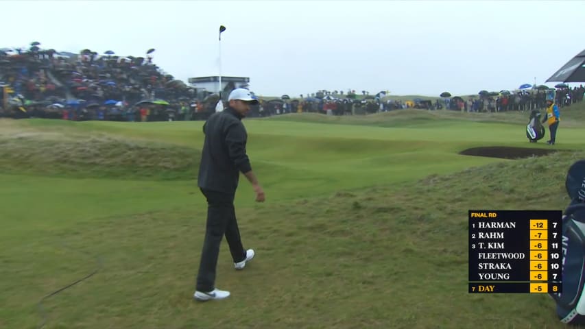 Jason Day holes out for birdie at The Open