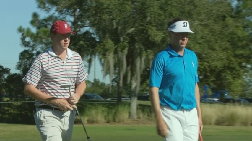 Davis Love sinks long birdie at PNC Father/Son