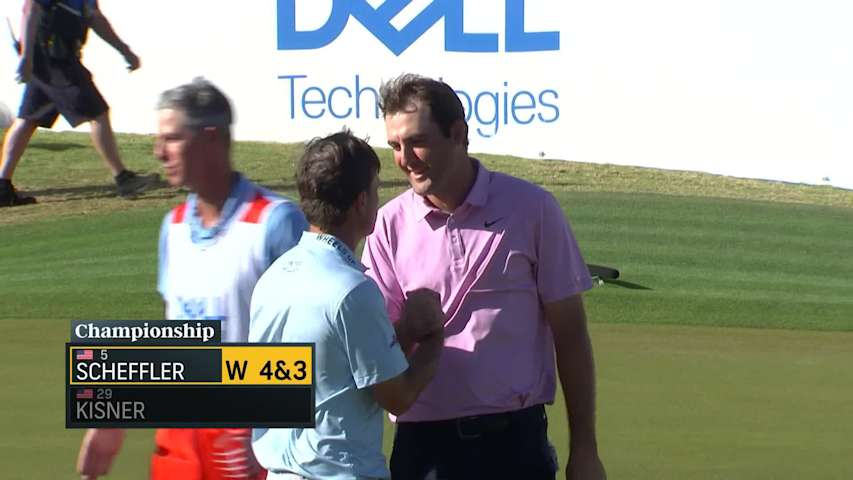 Scottie Scheffler taps in for par to secure win at WGC-Dell Match Play
