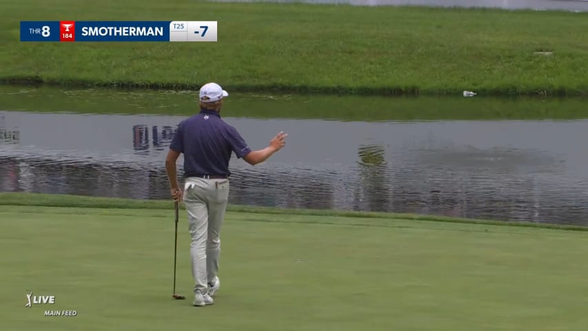 Austin Smotherman ends day with 12-footer for birdie at John Deere