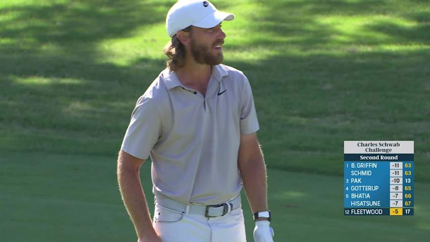 Tommy Fleetwood makes birdie on No. 18 at Charles Schwab