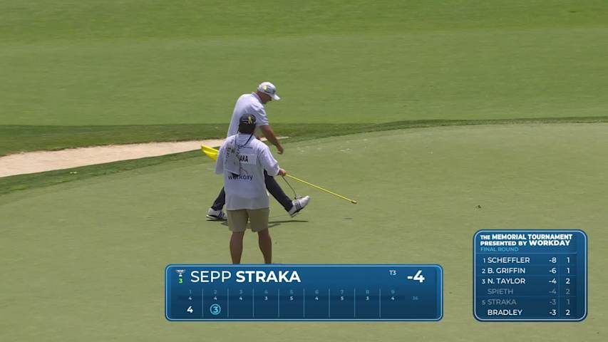 Sepp Straka makes birdie on No. 2 at the Memorial