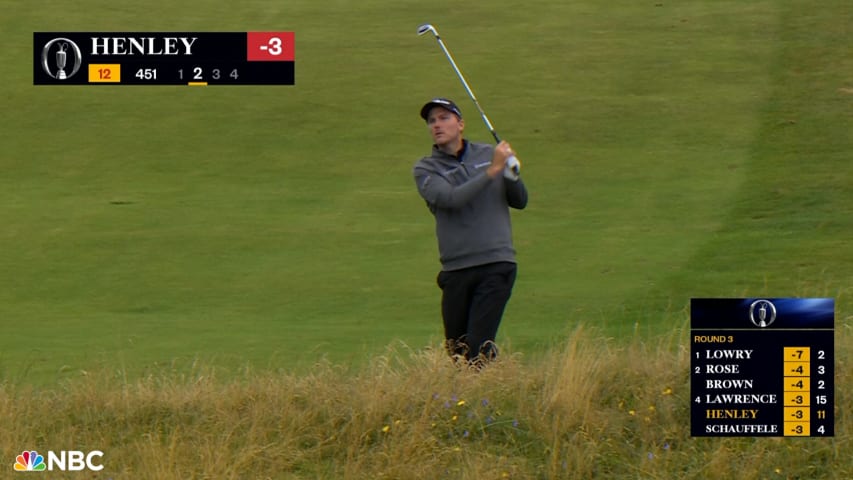 Russell Henley throws a dart to yield birdie at The Open