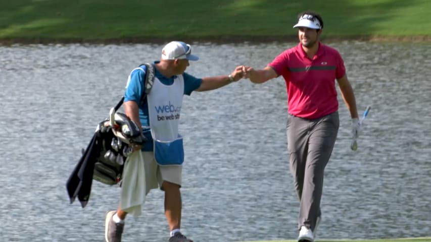 Samuel Del Val's chip-in birdie is the Shot of the Day