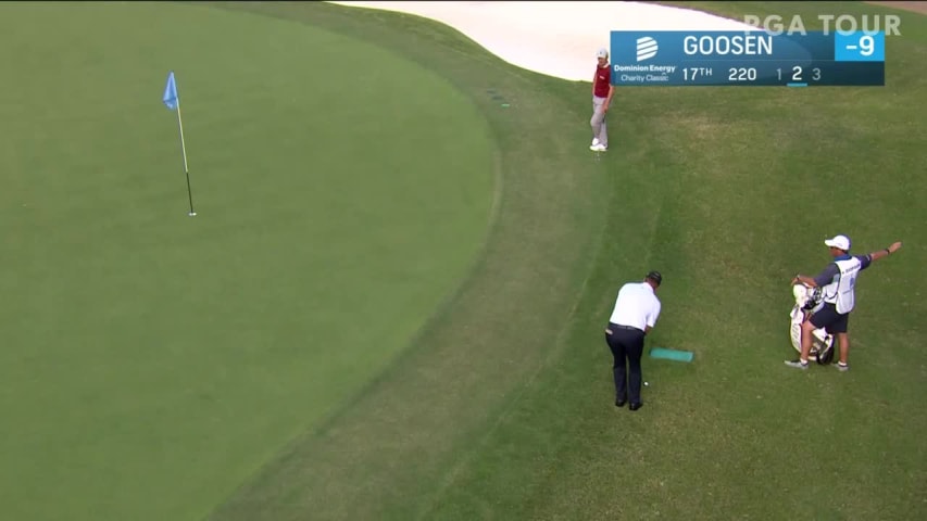 Retief Goosen holes birdie chip-shot on No. 17 in Round 3 at Dominion Energy