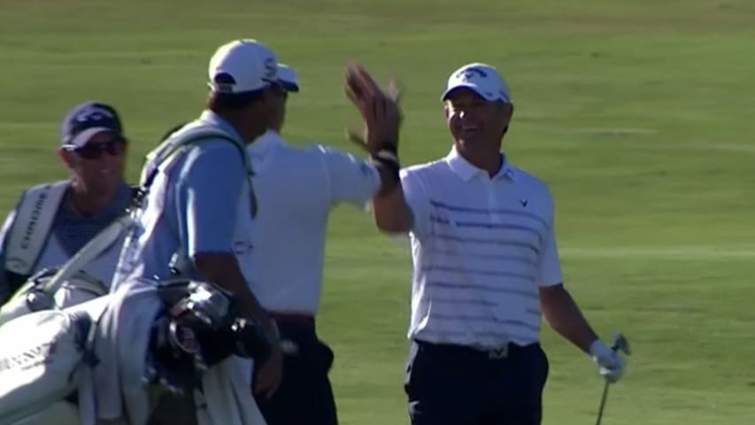 Lee Janzen's eagle hole-out from the fairway at Chubb Classic