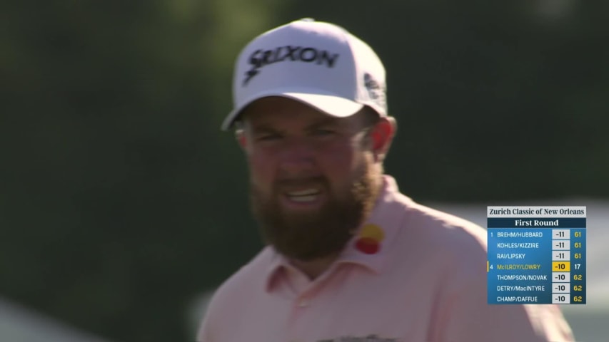 Shane Lowry converts birdie putt at Zurich Classic