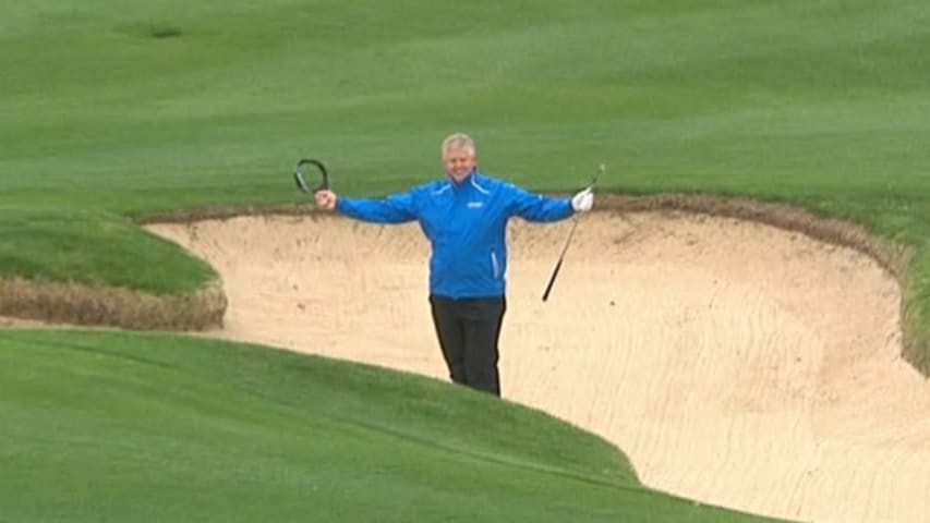 Colin Montgomerie masterfully eagles bunker shot at Greater Gwinnett