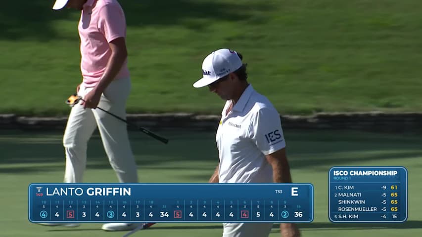 Lanto Griffin sinks a 22-foot birdie putt on No. 9 at ISCO Championship