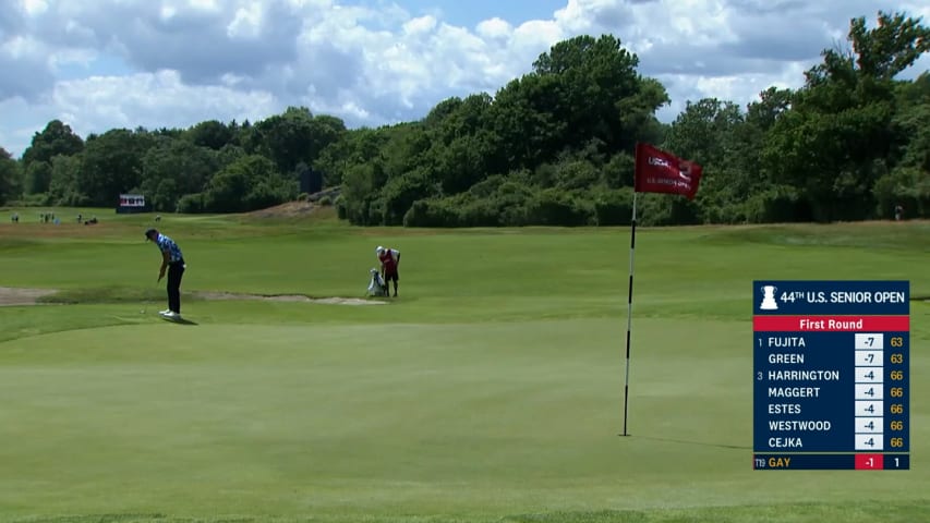 Brian Gay jars eagle putt from distance at U.S. Senior Open