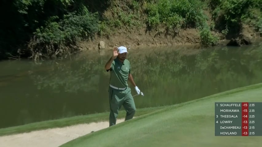 Jason Day holes bunker shot for birdie at PGA Championship