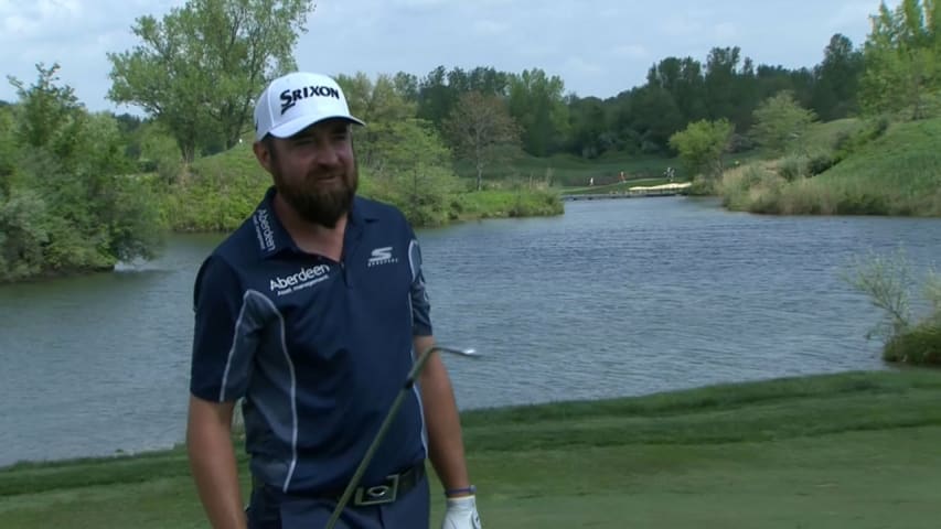 Jimmy Gunn hits the flagstick for the Shot of the Day