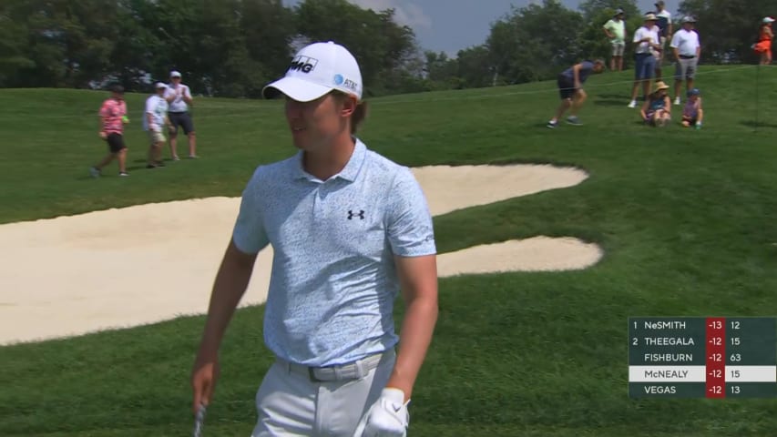 Maverick McNealy dials in approach from 119 yards at 3M Open