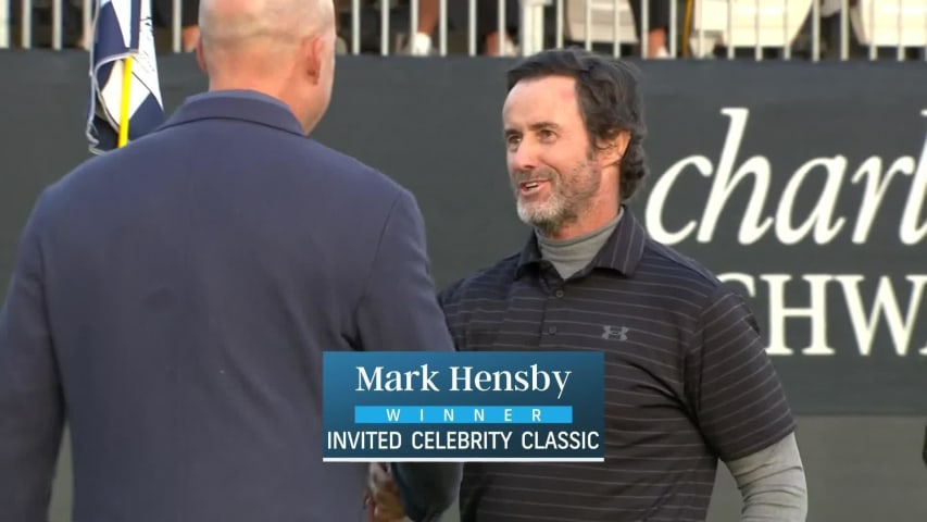 Mark Hensby makes par to win the Invited Celebrity Classic