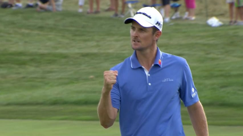 Justin Rose cards birdie on No. 16 at BMW 