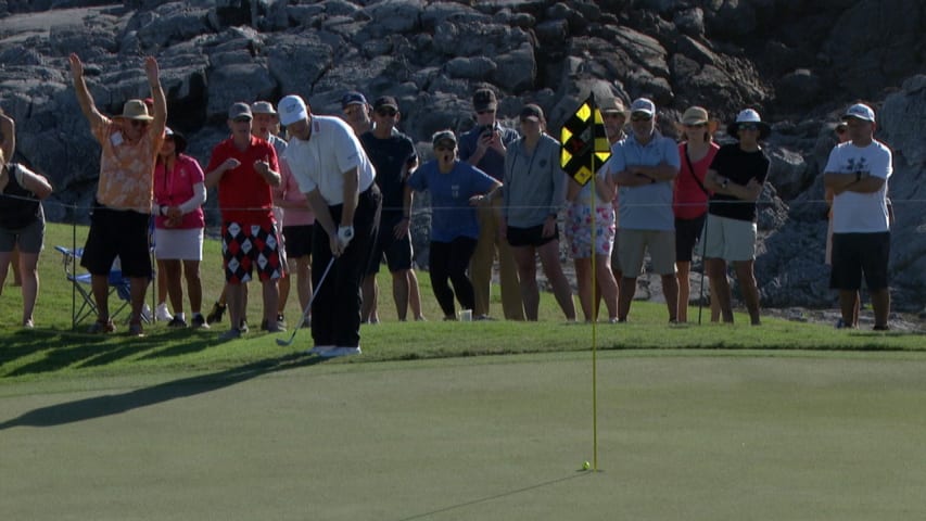 Ernie Els chips in for birdie at Mitsubishi Electric